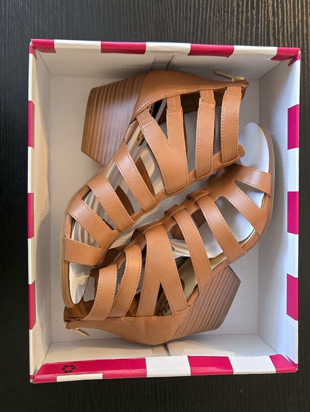 Circus by Sam Edelman Cognac Strappy Block Heel Sandals